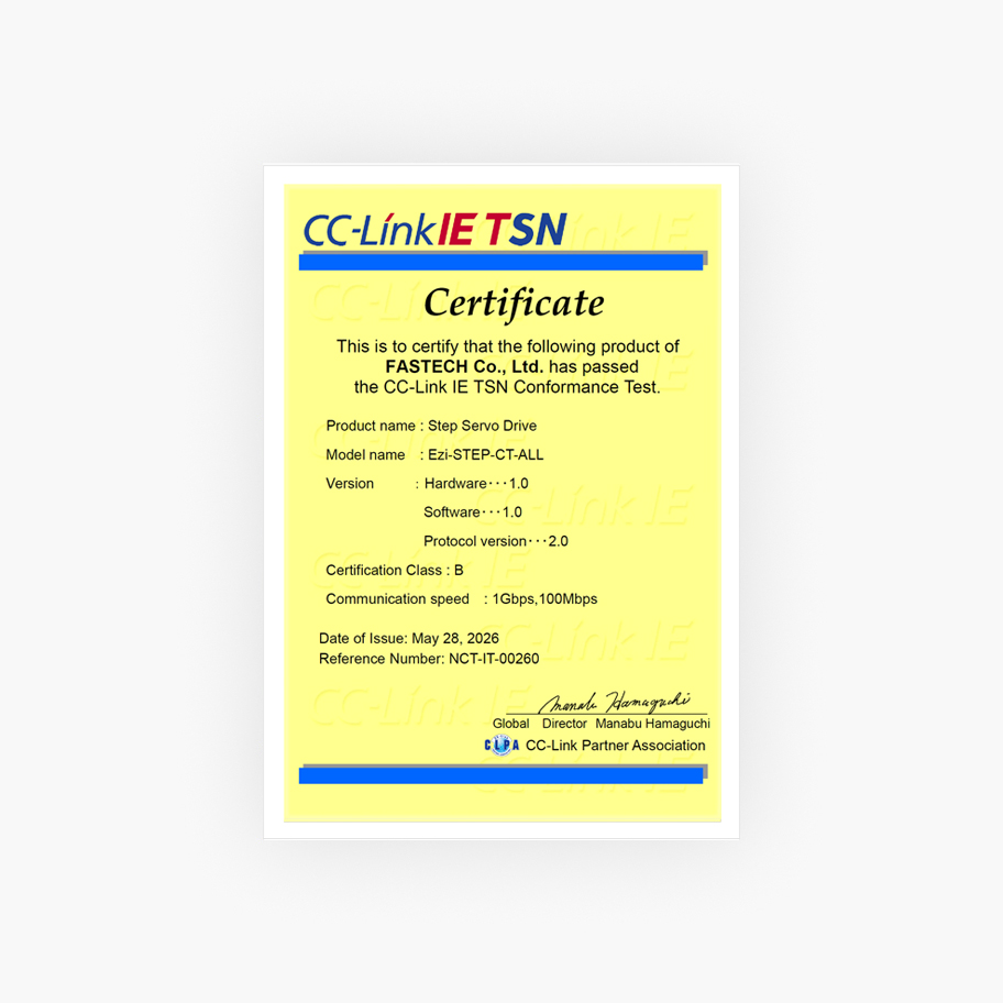 [Certification][CLASS B][CC-Link IE TSN][Ezi-STEP ALL 60] (260528)